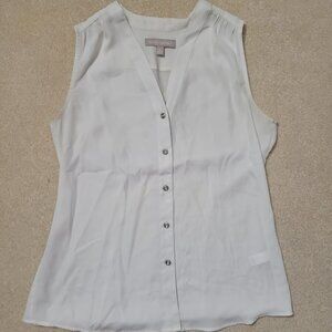 Banana Republic Women's Sleeveless V-Neck Button Up Blouse, Size 2